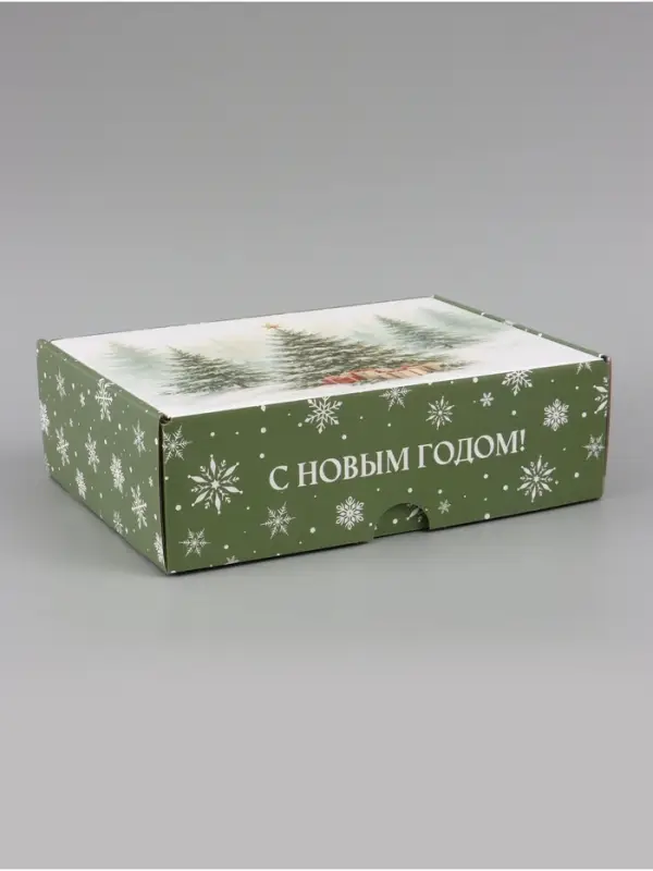 Коробка подарочная, самосборная &laquo;Снежная зима&raquo;,30.7&times;22&times;9.5 см