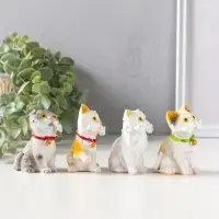 Сувенир полистоун "Котятки с рыбьими скелетами" набор 4 шт 4х5х6,5 см