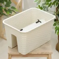 Ящик балконный &laquo;Ротанг&raquo;, 12 л, 39&times;27&times;23 см, пластиковый, на перила, бежевый