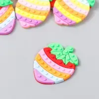 Декор для творчества резина "Клубника и лимон" набор 16 шт 3,5х2,5 см