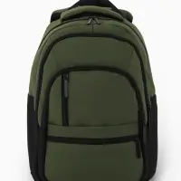 Рюкзак, 26*14*39 см, 2 отд 5н/карм, Комби, Водонепрон. дно, зеленый/черн