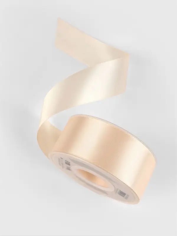 Лента атласная TEIRA, двухсторонняя, 38 мм, 25&plusmn;1 м, светло-бежевая №112