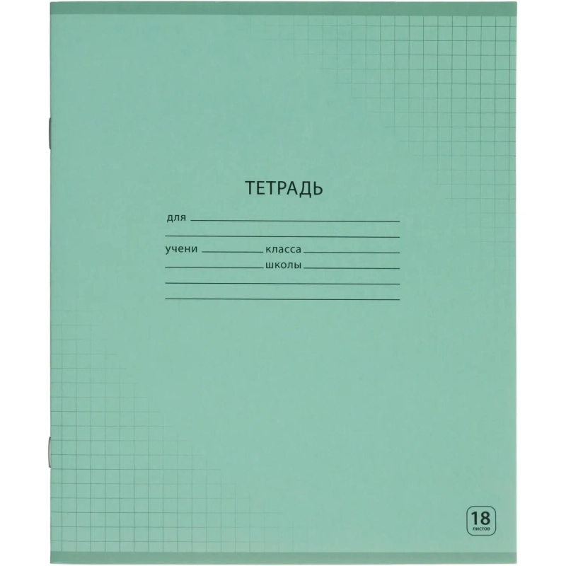 Тетрадь школьная А5, 18л клетка, Выбор есть зеленый 20шт/уп