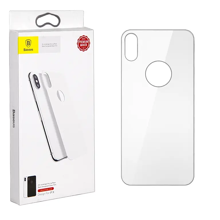 Защитное стекло iPh XS назад 0.33mm Baseus белое