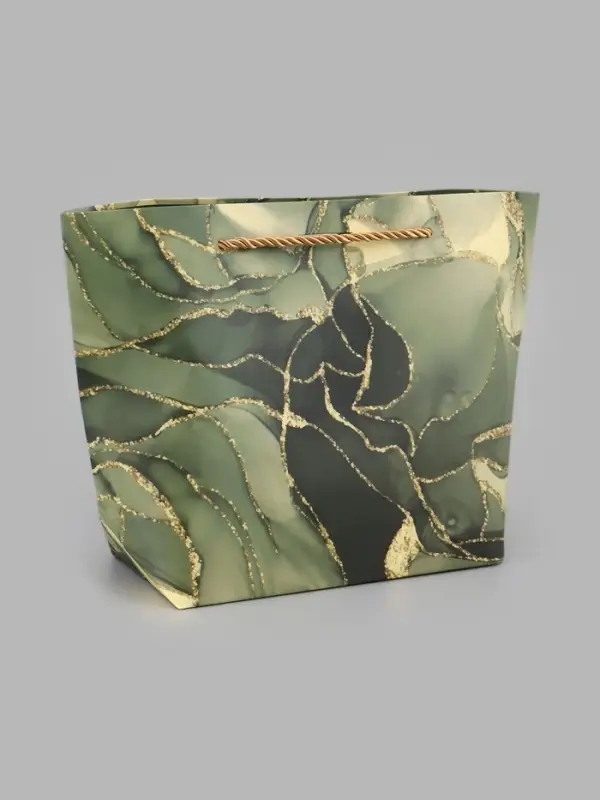 Пакет ламинированный с лентой &laquo;Малахит&raquo;, 28 - 19.5&times;20.5&times;9.5 см