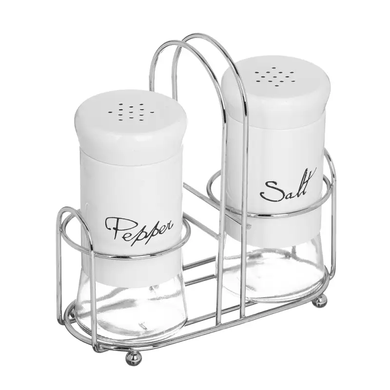 VETTA Набор солонок 2шт с подставкой, нерж.сталь, стекло