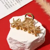 Краб для волос "Лейла море" морские звёздочки, 6,5 см, золото