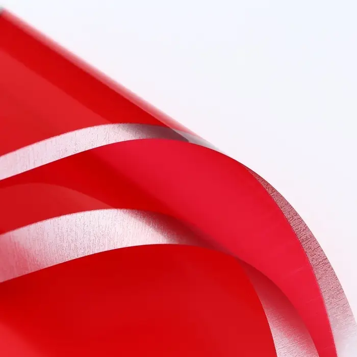 Пленка для цветов, «Серебряный кант», красный, 57×57±1 см Пленка для цветов, «Серебряный кант», красный, 57×57±1 см