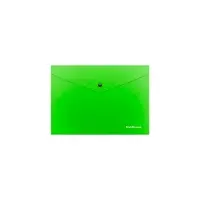 Папка-конверт на кнопке А5+ (239х189 мм), 180 мкм, ErichKrause Glossy Neon, глянцевая, полупрозрачная, микс