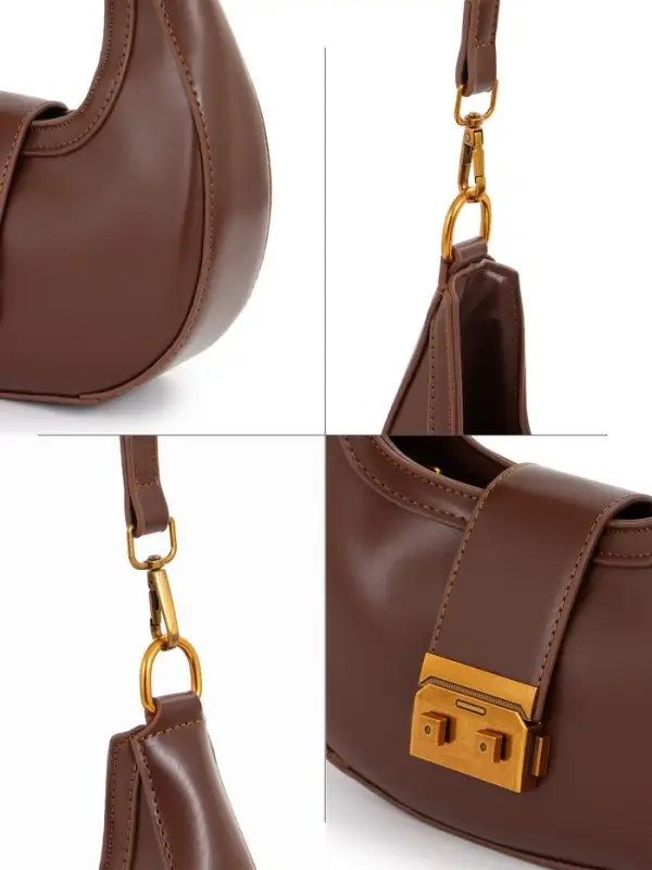 Сумка женская багет TEXTURA на молнии, 24&times;6.5&times;13 см, коричневая