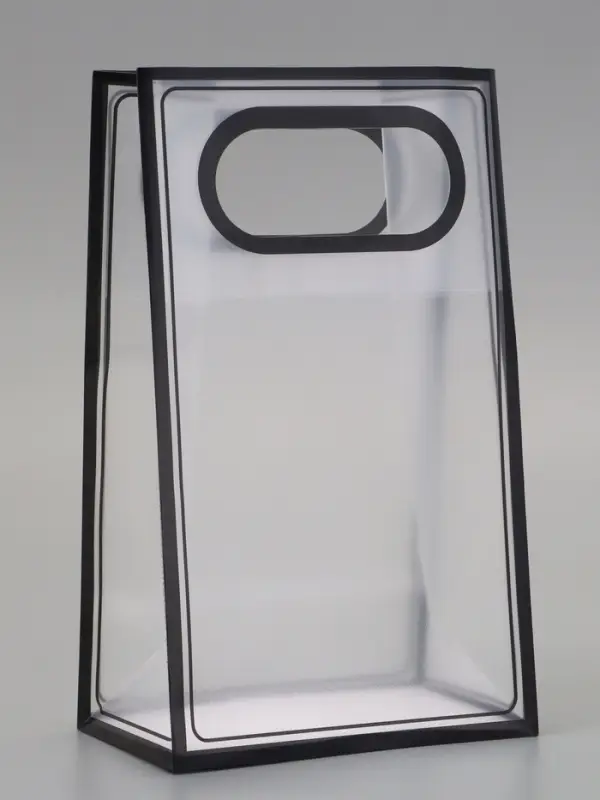 Пакет ПП с вырубной ручкой, прозрачный, 25&times;19&times;9 см, чёрный