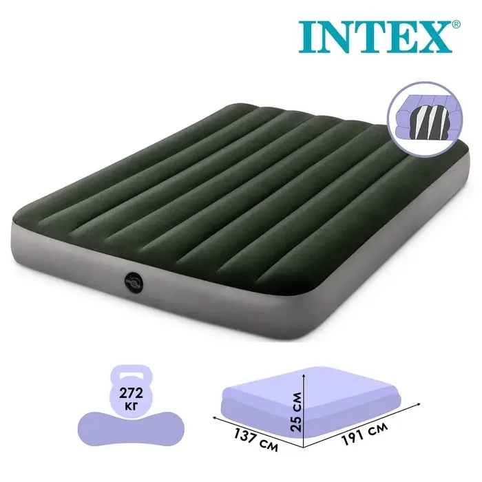 Матрас надувной DURA-BEAM FULL, 137&times;191&times;25 см, 64108 INTEX