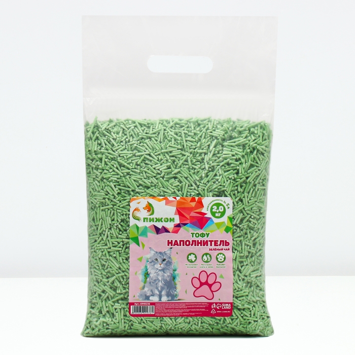 Наполнитель тофу, 5 л, зелёный чай Наполнитель тофу, 5 л, зелёный чай
