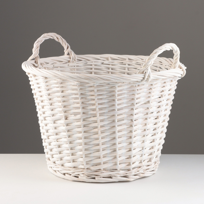 Набор корзин из 3 шт, D39xH26 см, D33xH23 см, D27xH20 см, белый, ива Набор корзин из 3 шт, D39xH26 см, D33xH23 см, D27xH20 см, белый, ива