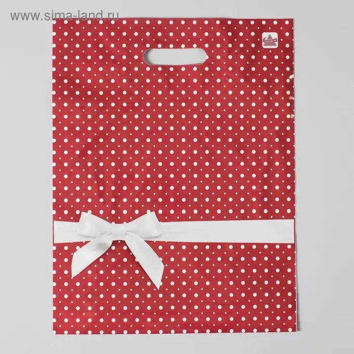 Пакет «Горох подарочный», полиэтиленовый с вырубной ручкой, 60 мкм, 31×40 см