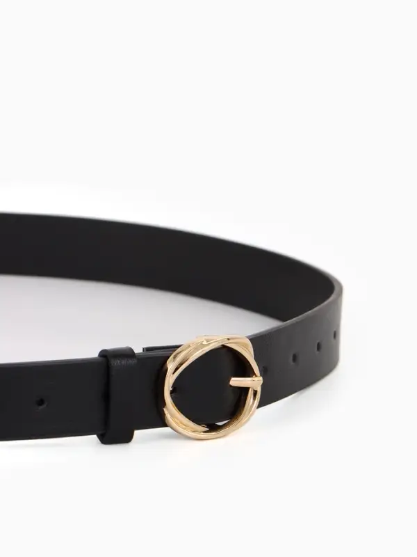 Ремень жен 05-01-01-01, Июнь2510, 2,9*0,3*110 см, без винта, пряж золото, 1 прокол, черный 1090314 Ремень жен 05-01-01-01, Июнь2510, 2,9*0,3*110 см, без винта, пряж золото, 1 прокол, черный 1090314