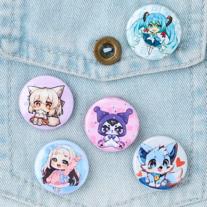 Значок металлический, закатной «Аниме», d=2.5 см, МИКС Значок металлический, закатной «Аниме», d=2.5 см, МИКС