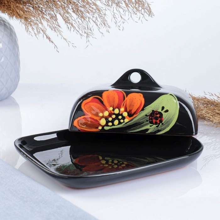 Масленка Масленка "Псковская" 18х14х8см, божья коровка