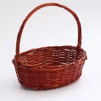 Корзина плетёная для хранения, 42&times;32&times;13 см, ручка h=20 см, ива, коричневая, Greengo