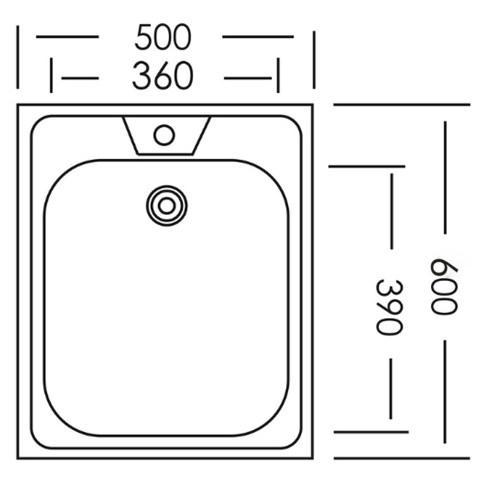 Мойка кухонная  Мойка кухонная "Владикс", накладная, без сифона, 50х60 см, нержавеющая сталь 0.4 мм