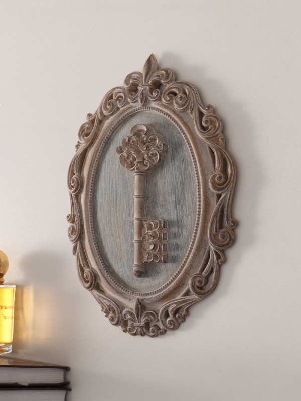 Панно интерьерное полистоун  Панно интерьерное полистоун "Винтаж. Ажурный ключ" 18,5х1,5х25,5 см