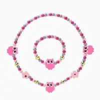 Набор детских украшений Выбражулька &laquo;Совы&raquo;, 2 предмета: бусы, браслет, розовый