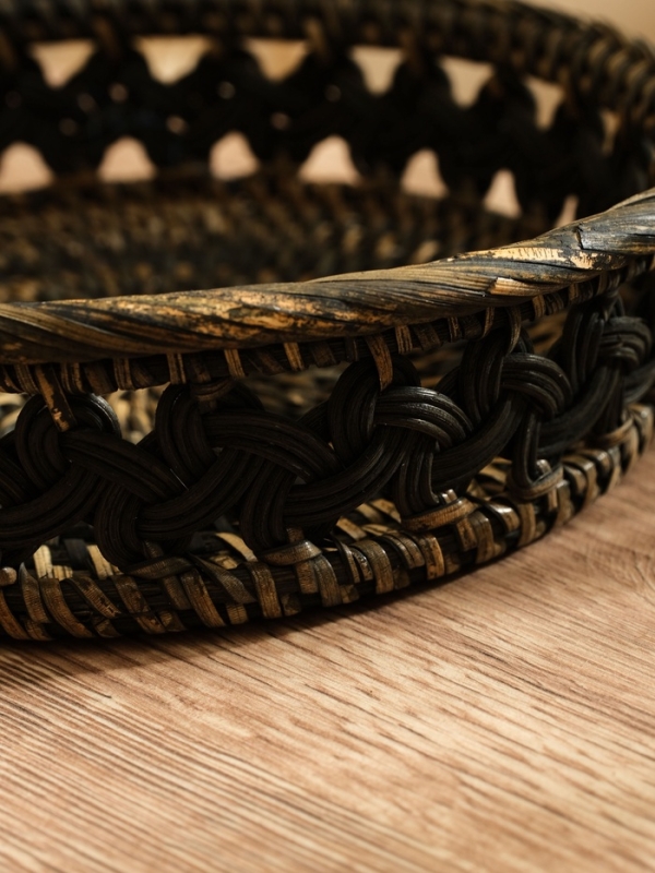 Корзинка плетеная ротанг, 22х22х6 см