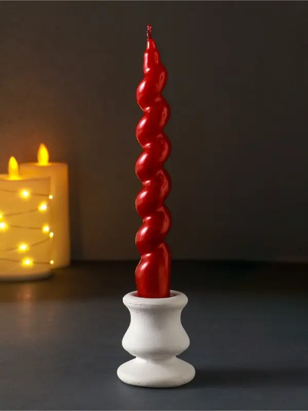 Свеча витая Luxury, 25&times;170 мм, лакированная, красная