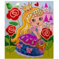 Набор для творчества. Аппликация фольгой "Принцесса" размер 138х165 мм (конверт, 6 цв)