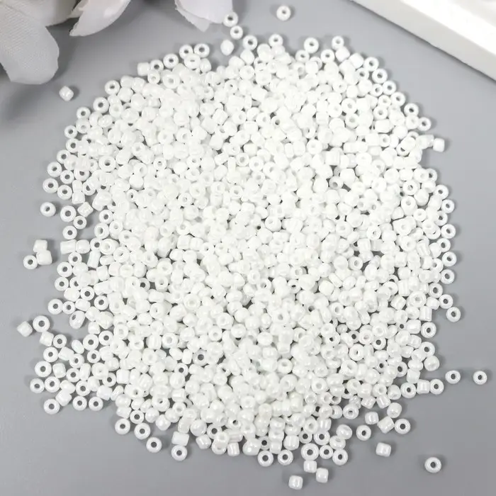 Бисер круглый размер 12/0  Бисер круглый размер 12/0 "Белый" 20 гр