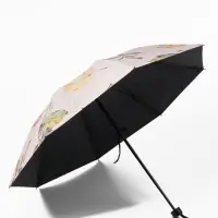 Зонт механический &laquo;Листопад&raquo;, эпонж, 4 сложения, 8 спиц, R=48/56 см, d=96 см, МИКС