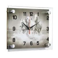 Часы настенные, интерьерные &laquo;Тройка лошадей&raquo;, бесшумные, 20&times;26 см