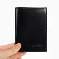 Обложка для автодокументов, натуральная кожа, гладкая, 10&times;1&times;13 см, чёрная