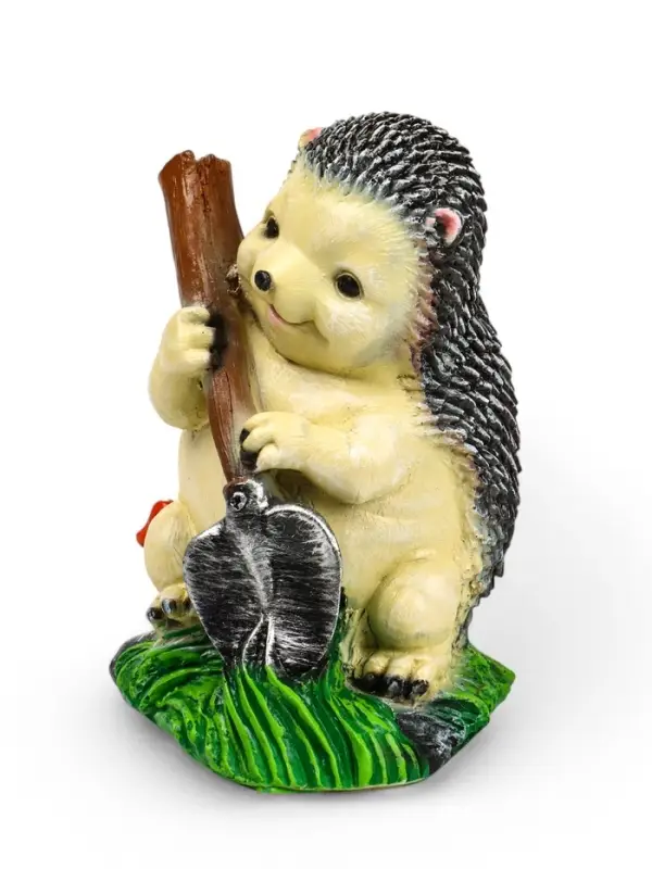 Садовая фигура из полистоуна &laquo;Ёж с лопатой&raquo;, 31&times;22&times;22 см