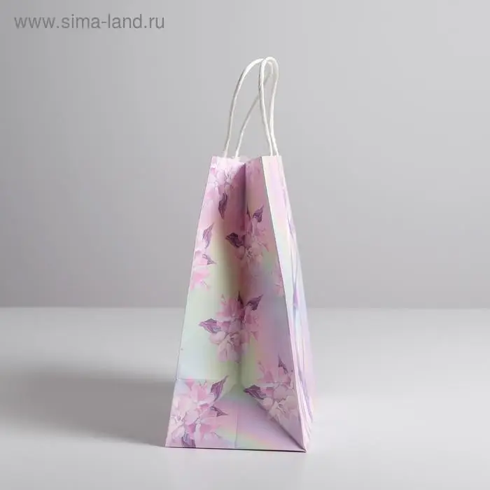 Пакет подарочный крафт, упаковка, «8 марта», 22 х 25 х 12 см