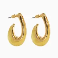 Серьги акрил "Петля", цвет зелёный в золоте