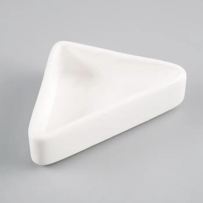 Миска, 75 мл, 9.5&times;6&times;2 см, угловая, керамика, белая
