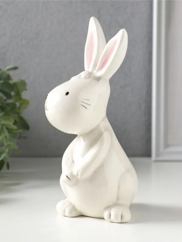 Сувенир керамика "Серый зайчик" 8,9х7,7х17,2 см