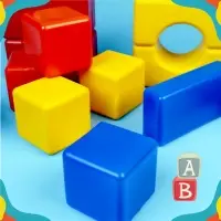 Кубики детские, пластиковые, цветные, 21 штука, 6&times;6 см