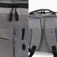 Рюкзак для ноутбука, городской, с USB, ручная кладь, 30&times;12&times;43 см, серый
