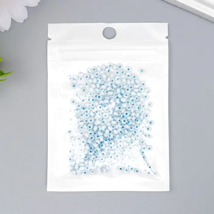 Бисер стекло 8/0  Бисер стекло 8/0 "Цветная серединка. Голубая вода" 10 гр