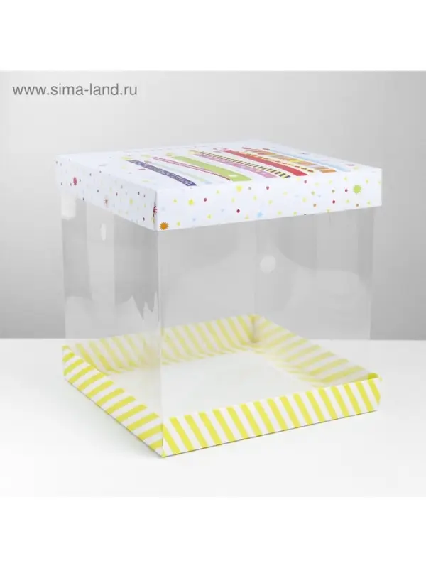 Коробка для торта, кондитерская упаковка, &laquo;Поздравляю!&raquo;, 30&times;30 см