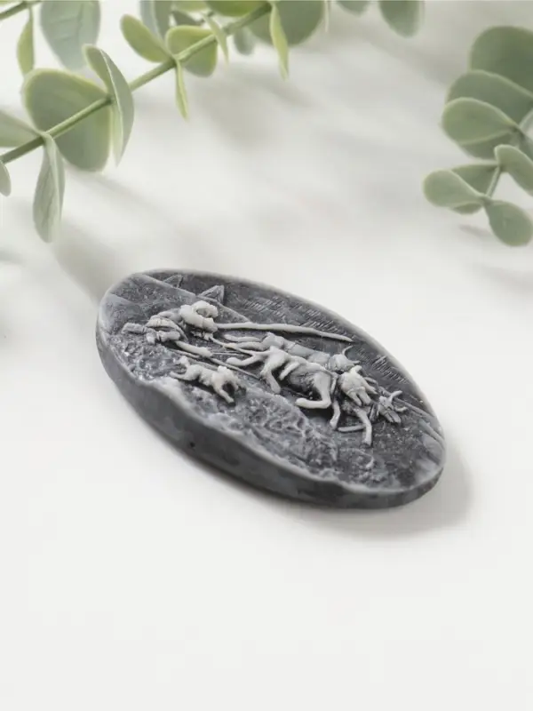 Магнит "Погонщик оленей" (барельеф), 4,5см