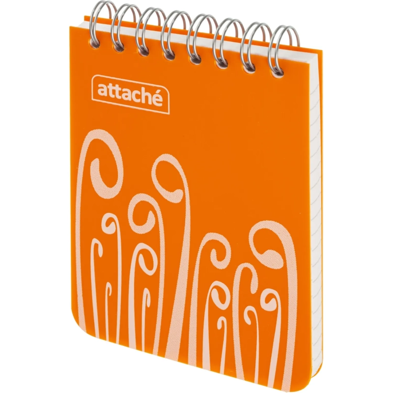 Блокнот А7,пласт обл,80л, ATTACHE FANTASY,оранж