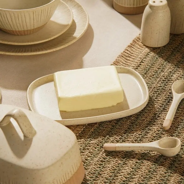 Маслёнка SL Home &laquo;Виенто&raquo;, 18.5&times;13&times;10.5 см, керамика, бежевая