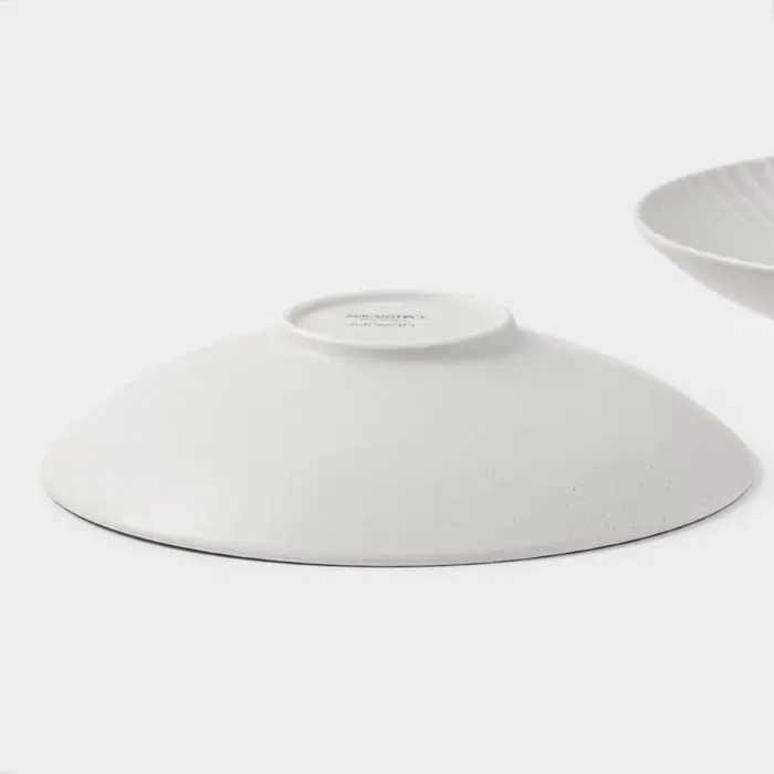 Тарелки Magistro Jarwah Lausanne, 600 мл, 21.5&times;5 см, глубокие, набор 2 шт., фарфор, серые