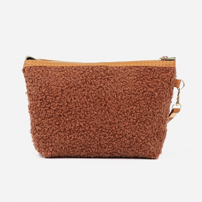 Косметичка на молнии, цвет коричневый Косметичка на молнии, цвет коричневый