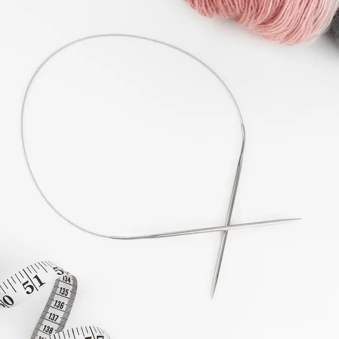 Спицы круговые, для вязания, с металлическим тросом, d=3.5 мм, 14/60 см