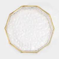 Поднос Fairyshine, 16.5&times;2.5 см, с золотой отводкой, стекло, прозрачный