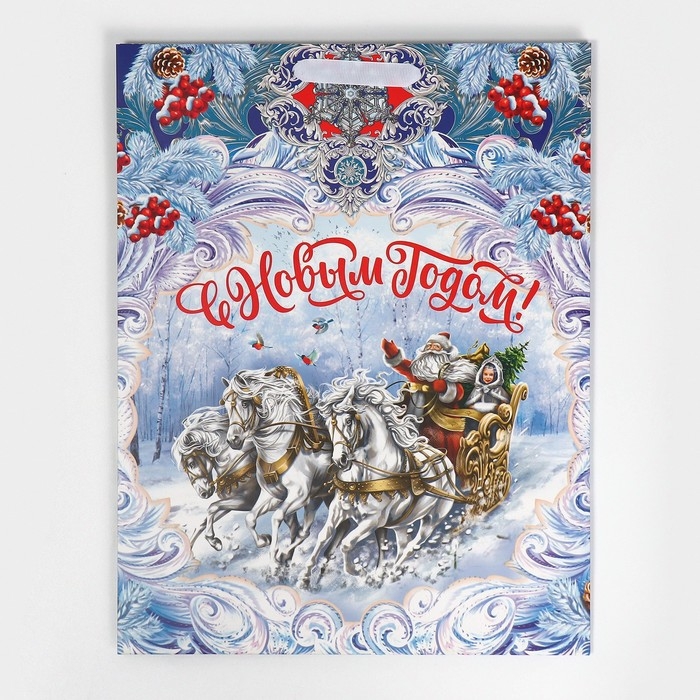 Пакет подарочный новогодний ламинированный «Дедушка Мороз», L 31 х 40 х 11,5 см, Новый год Пакет подарочный новогодний ламинированный «Дедушка Мороз», L 31 х 40 х 11,5 см, Новый год